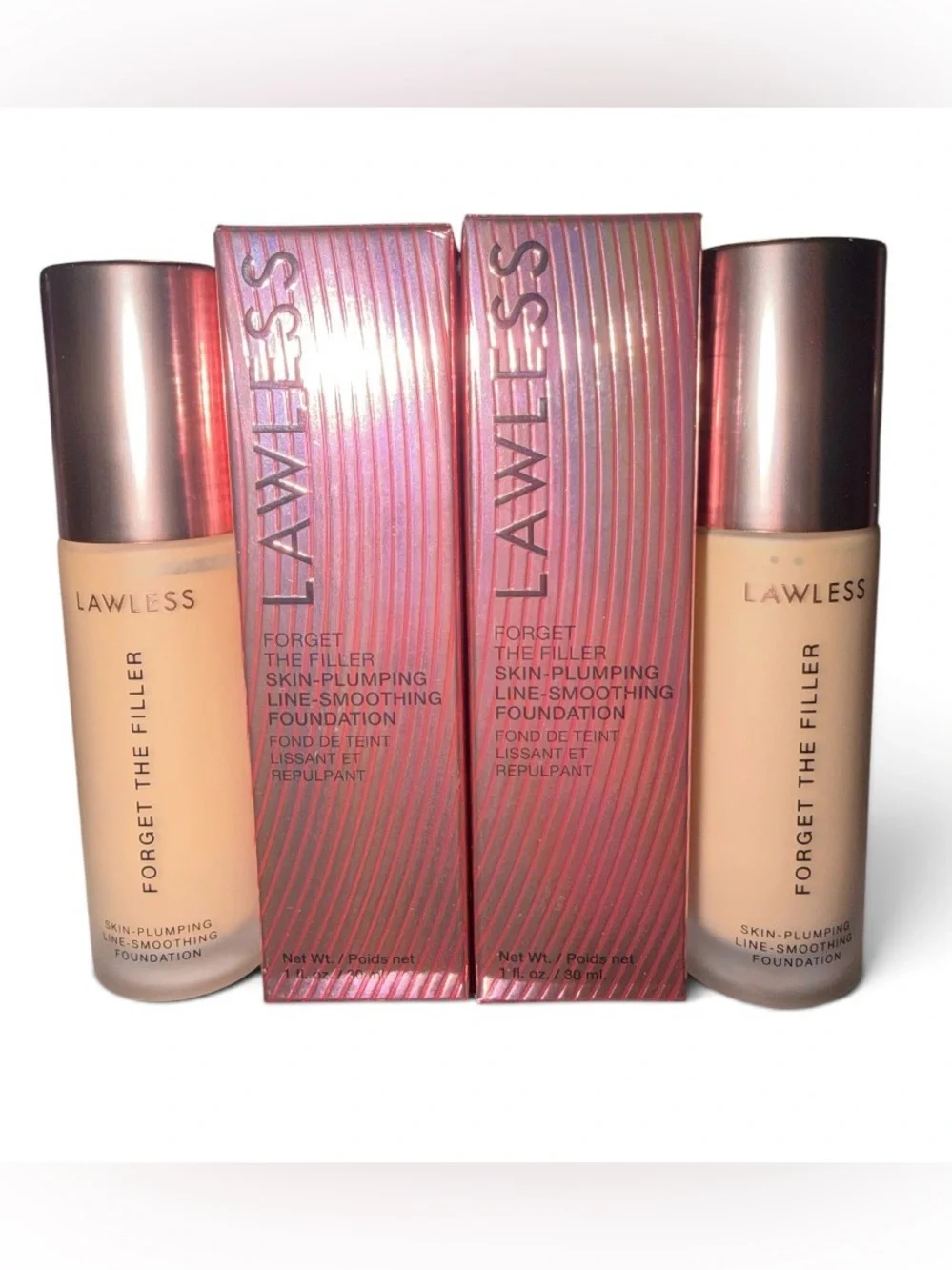 LAWLESS Bundle of 2 Forget The Filler Foundation in shade 2.5F